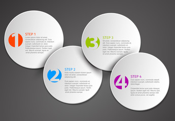 4 Step Circle Infographic on a Dark Background