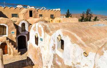Ksar Hadada in in southeastern Tunisia. Star Wars were filmed here.