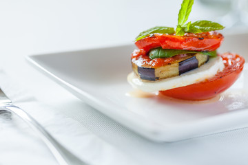 Tomato mozarella eggplant