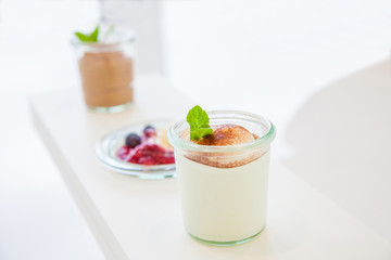 Sortiment of three different desserts