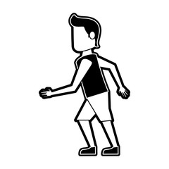 Athlete running cartoon