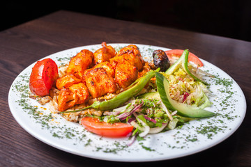 Chicken skewer with vegetables