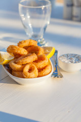 Fried calamari rings