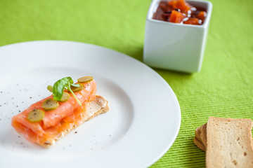 Salmon canape