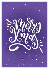 Fototapeta premium Merry christmas calligraphy quote. Hand drawn vector text for design greeting cards, photo overlays, gifts, digital greetings, prints, posters. Merry Xmas.