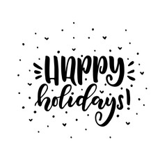 Fototapeta premium Merry christmas calligraphy quote. Hand drawn vector text for design greeting cards, photo overlays, gifts, digital greetings, prints, posters. Happy holidays.