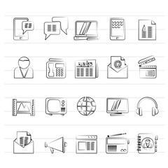 Connection, communication and technology icons - vector icon set