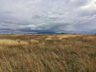 View of Mount Agarmys from the side of the steppe