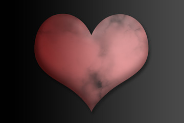 Corazón sobre fondo negro.