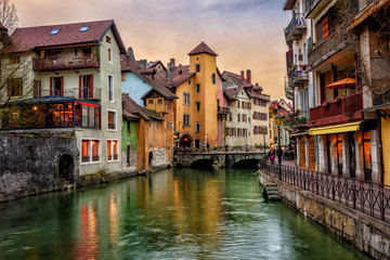 Annecy medieval Old Town, Savoy, France