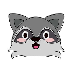 Cute puppy raccoon cartoon