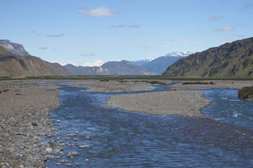 Rio Aviles O Pedregoso in Valle Chacabuco in northern Patagonia, Chile