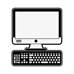 Computer with keyboard icon vector illustration graphic design