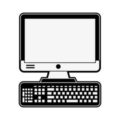 Computer with keyboard icon vector illustration graphic design