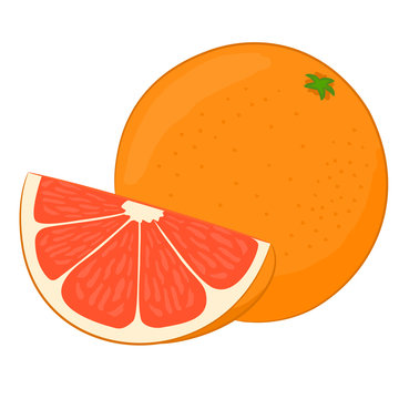 Tasty grapefruit on white background