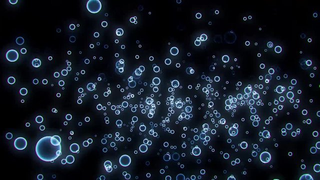 2D White Bluish Circles in a 3D Space VJ Loop Overlay Motion Background