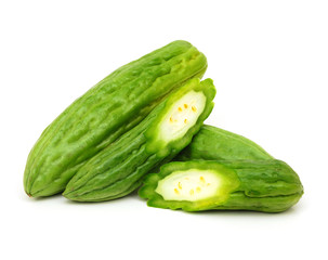 .Balsam Pear Bitter Melon isolated on white background ..Image ID:84085405