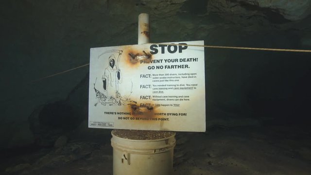 Cave Diving Stop Sign - Prevent Your Death Go No Farther