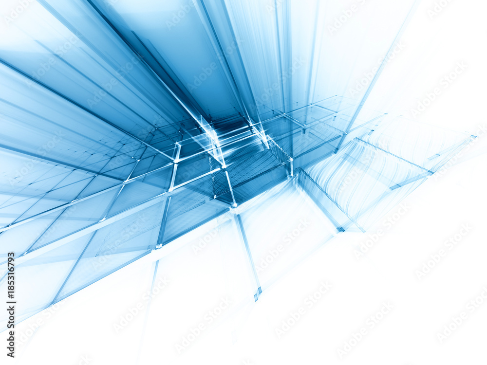 Poster abstract blue and white background element. fractal graphics series. three-dimensional composition o