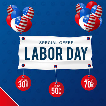 Labor day sale. Vector template banner
