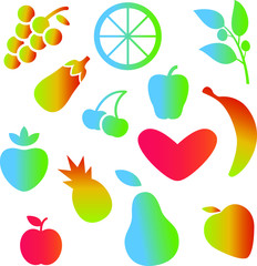 Design Template Fruit Flat