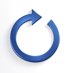 Circular Arrow. Redo, Cycle, Restart, Loop Concepts. 3D Blue Render Illustration