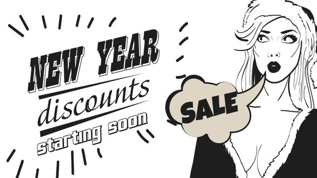 Pop Art Woman. New Year SALE HD movie.