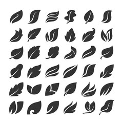 Leaves icon set. Leaf logo. Vector illustration