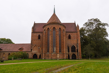 Fototapeta na wymiar Chorin Abbey is the former Cistercian abbey near the village of Chorin in Brandenburg, Germany. Founded in 1258.