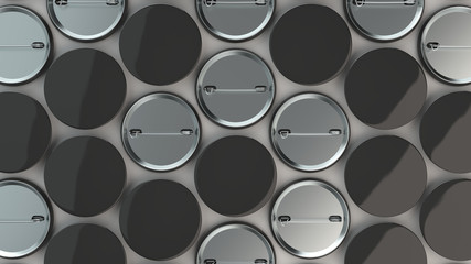 Blank black badges on white background