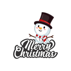Fototapeta na wymiar Christmas Vectors - Greeting with Snowman