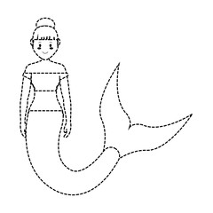 mermaid with  picked hairstyle  vector illustration