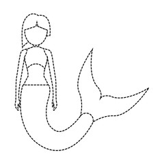 mermaid with  short  hairstyle  vector illustration
