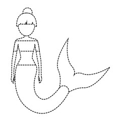 mermaid with  bun hairstyle  vector illustration