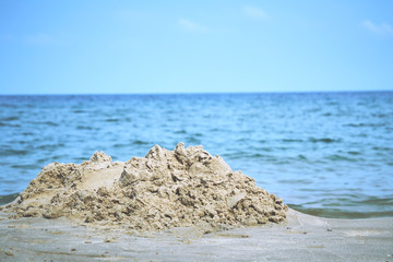 Sand castle on the beach