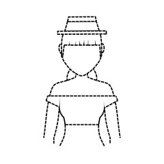 woman  with picked  hairstyle   vector illustration