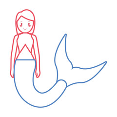mermaid with short hairstyle vector illustration