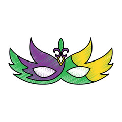mask mardi gras carnival icon image vector illustration design  sketch style