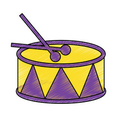 drum with sticks icon image vector illustration design  sketch style