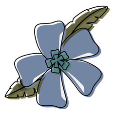 flower with petals blue  vector illustration