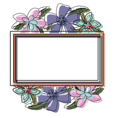 frame with flowers  vector illustration