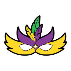 mask mardi gras carnival icon image vector illustration design 