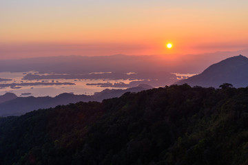 Obraz premium high mountain in sunset time