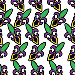 fleur de lis mardi gras carnival pattern image vector illustration design 