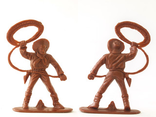 Cowboy figure model toy / Isolated white