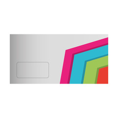 envelope with lines colored vector illustration