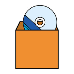 compact disc with blue  lines vector illustration
