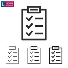 Checklist line vector icon. Editable stroke.