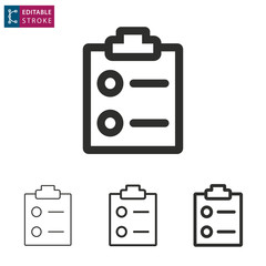 Checklist line vector icon. Editable stroke.