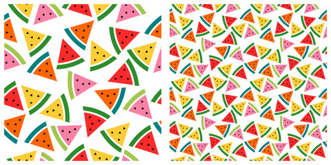 Watermelon seamless pattern on transparent background